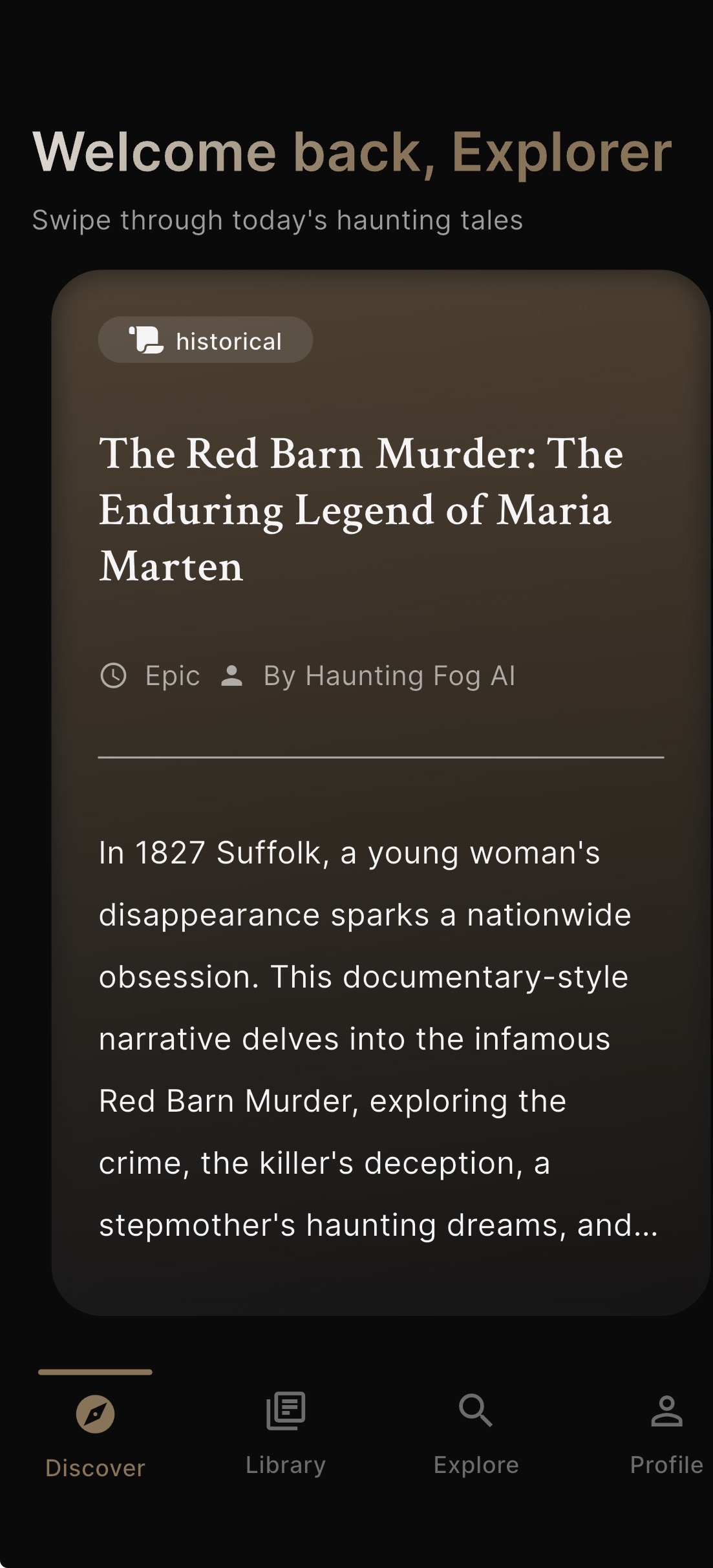 Haunting Fog Discovery Feed